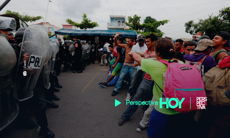 Destrozos provocados por migrantes en Tecún Umán