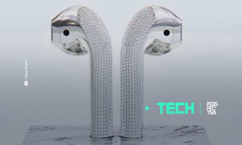Delucca crea unos Airpods con diamantes incrustados de 20,000 USD