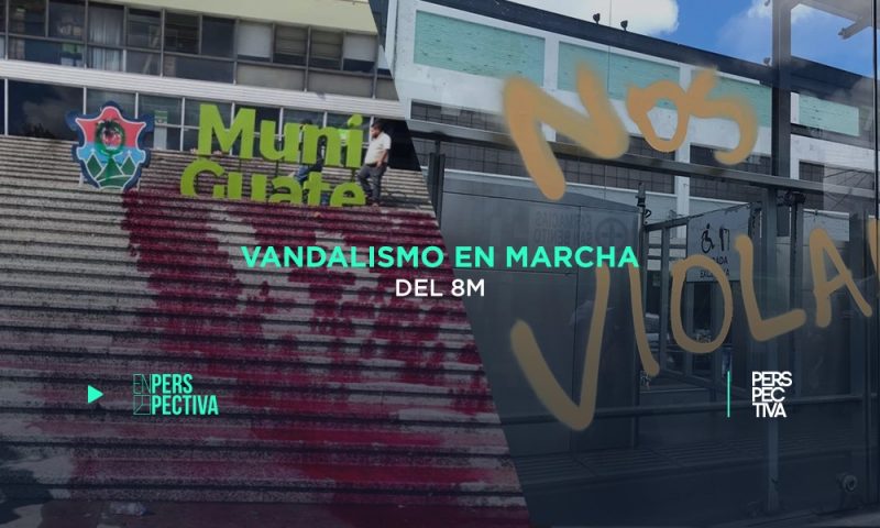Vandalismo en la marcha del 8M