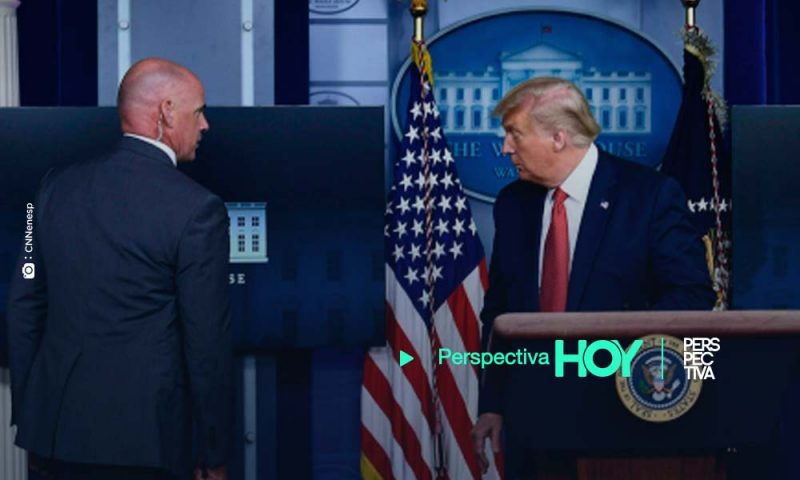 Trump interrumpe conferencia de prensa por tiroteo