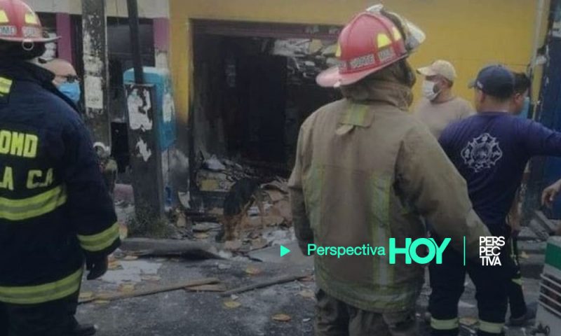 Explosión de gas destruye comercios en Villa Nueva