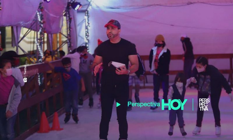 Neto Bran causa polémica por inauguración de la pista de hielo en Mixco