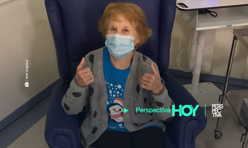 Mujer de 90 años, la primera en ser vacunada contra COVID-19 en Gran Bretaña