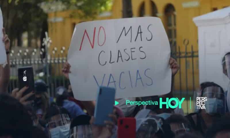 manifestación para exigir clases presenciales