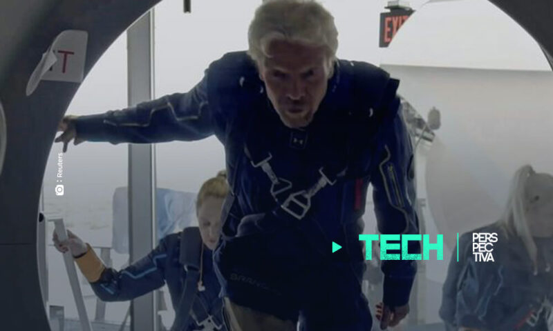 Despega la nave que transporta al espacio al multimillonario Richard Branson