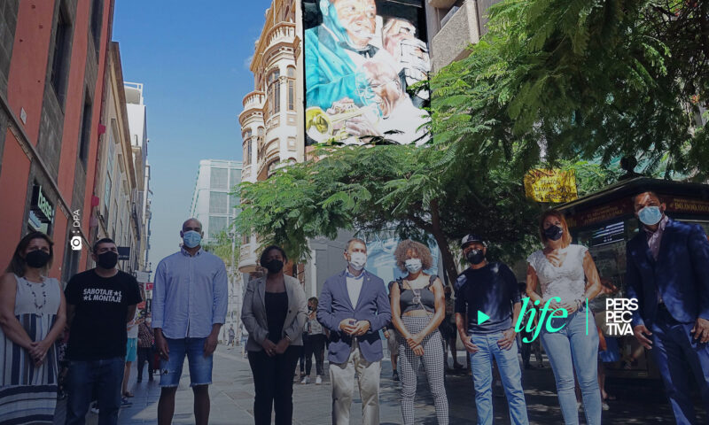 Un mural gigante homenajea a trompetista dominicano Nilo Caparrosa