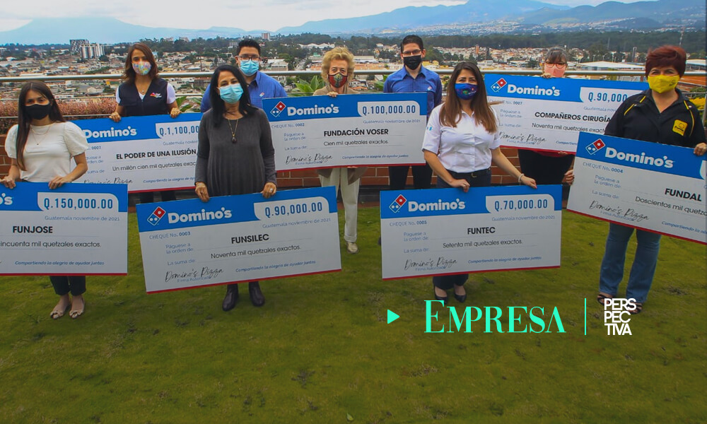 Domino’s Guatemala entrega donativo de Q2 millones a varias fundaciones del país