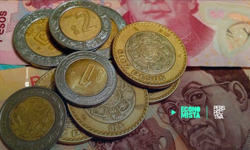 Peso mexicano cae a niveles cercanos a 21/dlr, bolsa avanza