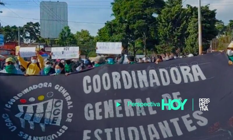 Manifestación de Usac y Codeca se dirige a Centro Histórico
