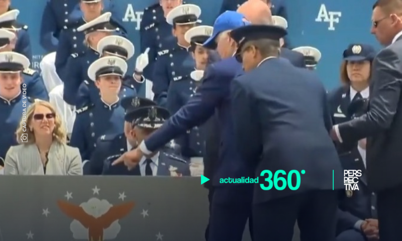 Biden tropieza y cae en plena ceremonia de graduación de la Fuerza Aérea