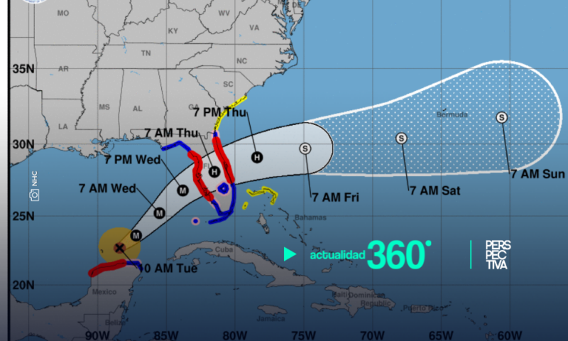 ¡Alerta continúa! Huracán Milton se desplaza hacia costa oeste de Florida