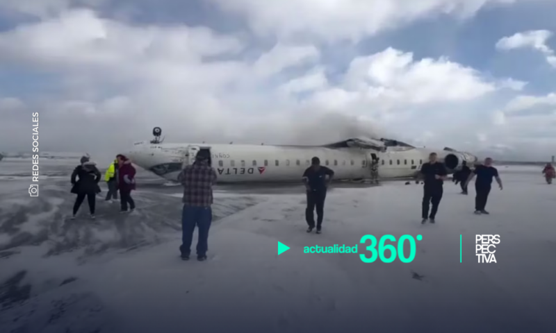 Un avión de Delta Airlines vuelca luego de aterrizar en Canadá