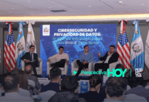 Ciberseguridad y privacidad de datos: la agenda estratégica para las juntas directivas Waleska Sterkel, Directora Ejecutiva de AmCham Guatemala, junto a los panelistas del foro sobre ciberseguridad y privacidad de datos.