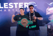 ¿Qué viene para Lester Martínez tras retener su título mundial del WBC? El boxeador guatemalteco Lester Martínez durante la conferencia de prensa ofrecida en Ciudad de Guatemala tras retener el título del WBC.